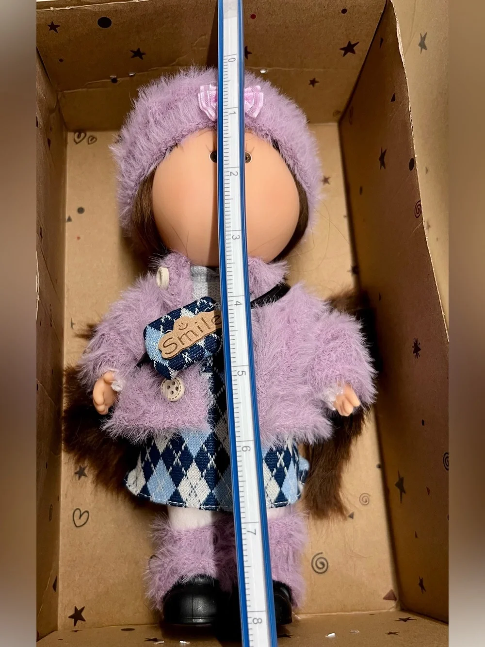 New, Mia Potato Doll 8”, 20 cm, 1/8 Scale in Lilac Outfit